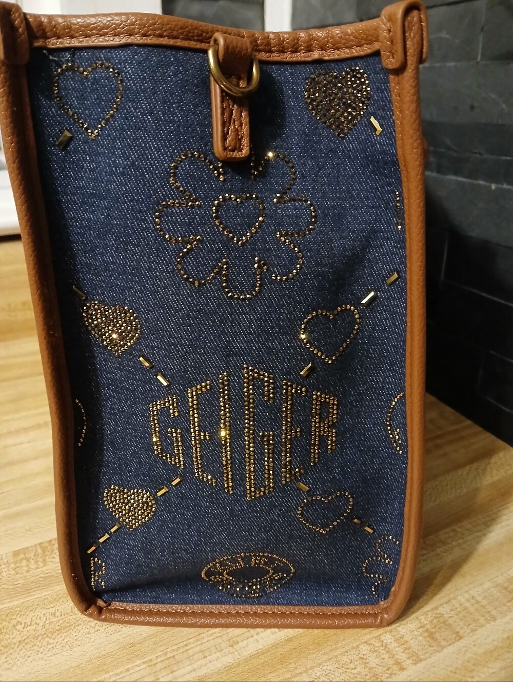 SOLD DO NOT BUYKurt Geiger NWT Denim & Leather Tote/Crossbody & Dustbag - Picture 5 of 9